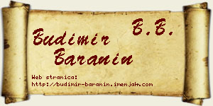 Budimir Baranin vizit kartica